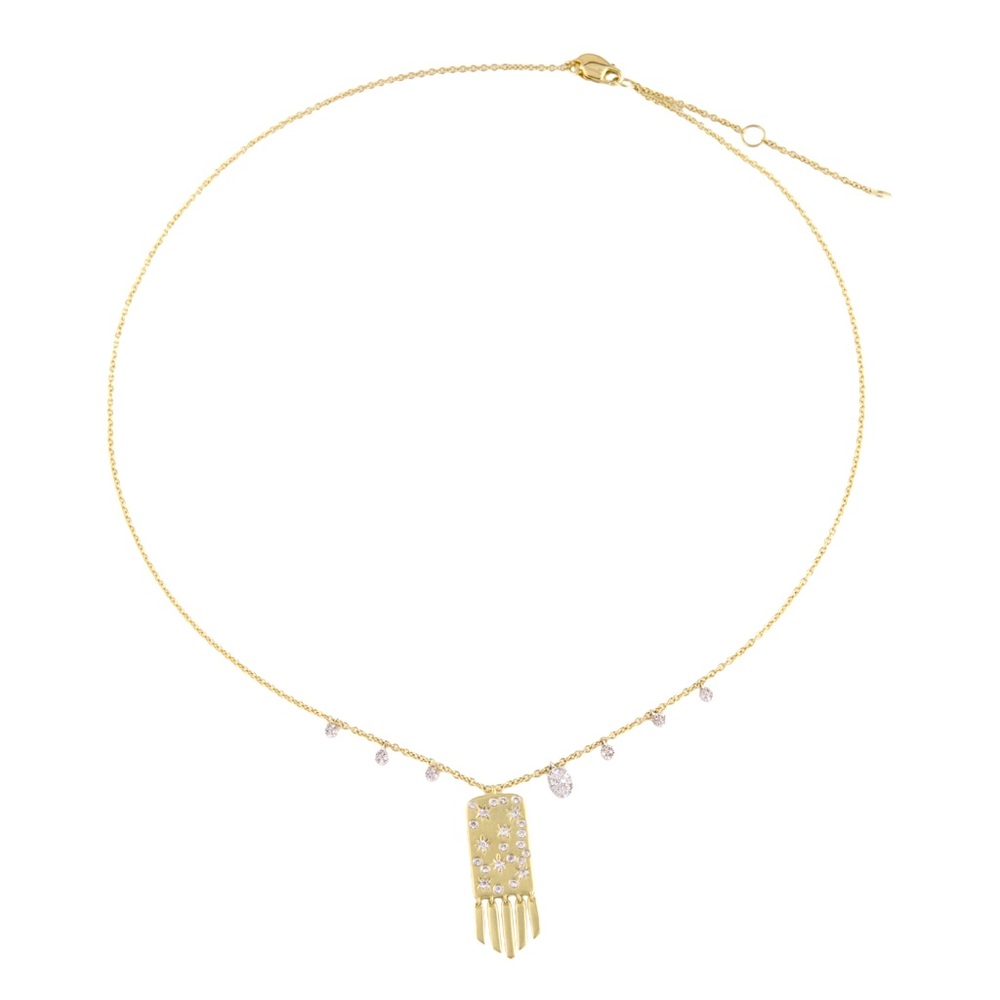 Meira T 14K Diamond Starburst & Fringe Necklace